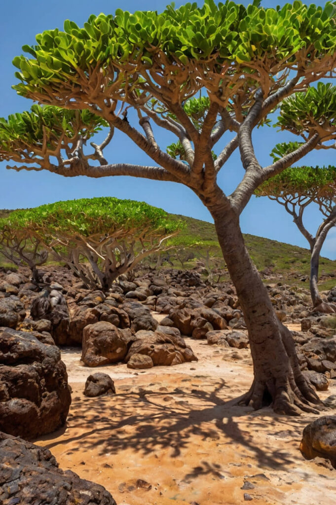 Croton socotranum in Socotra Island, Yemen