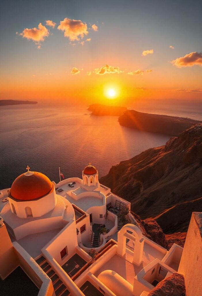 Santorini, Greece. Walk on the rim of an ancient caldera.