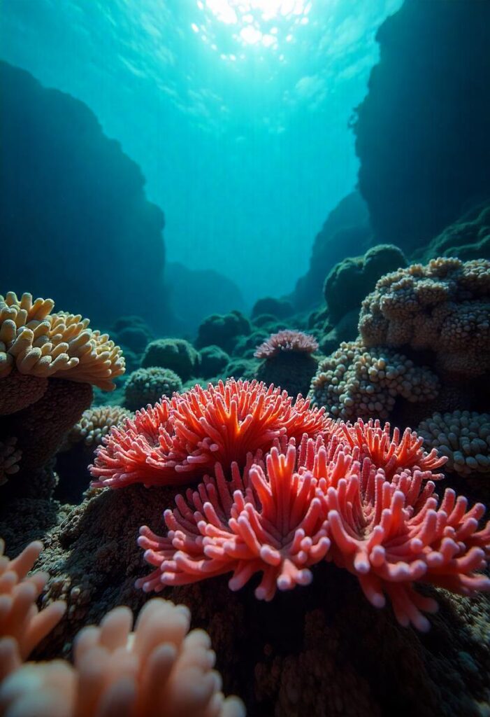 Scuba Diving in the Great Barrier Reef Vibrant coral reefs teeming with life. (1)