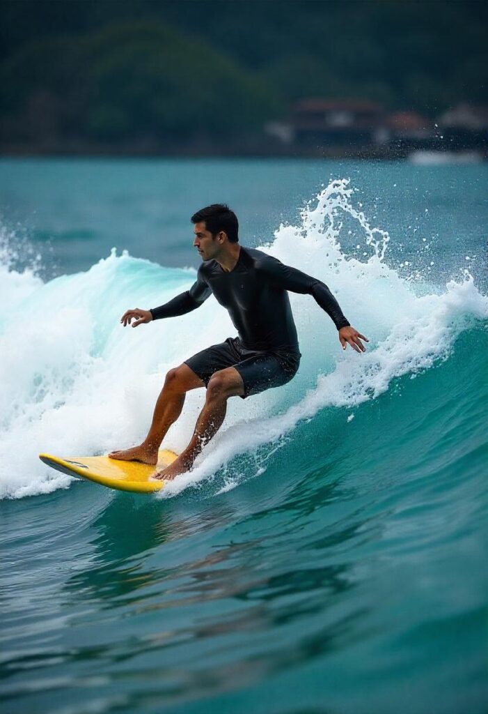 Surfing in Bali Capturing the thrill of catching waves in a tropical paradise. (1)