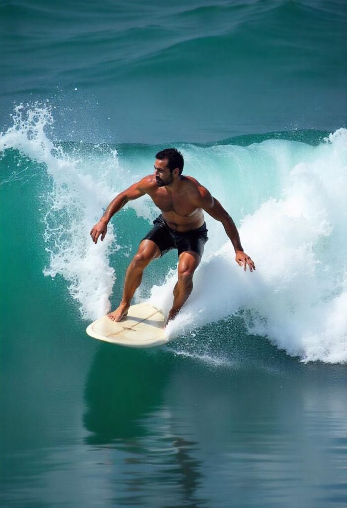 Surfing in Bali Capturing the thrill of catching waves in a tropical paradise. (2)
