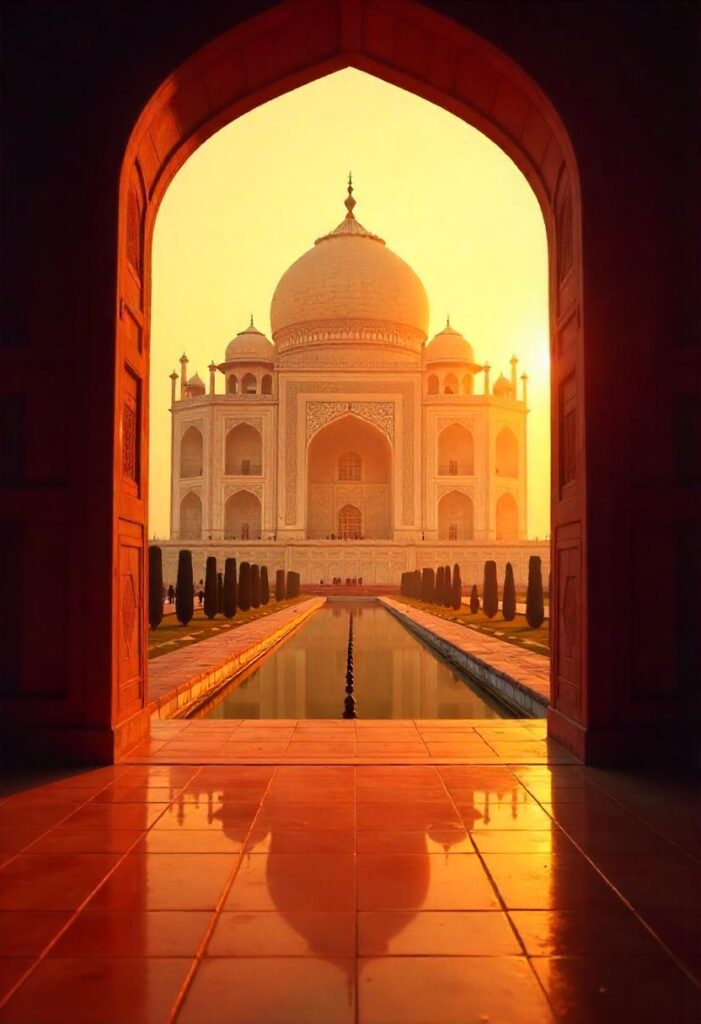 Taj Mahal A breathtaking view of this architectural marvel, symbolizing love (1)