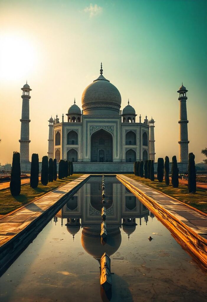 Taj Mahal A breathtaking view of this architectural marvel, symbolizing love (2)