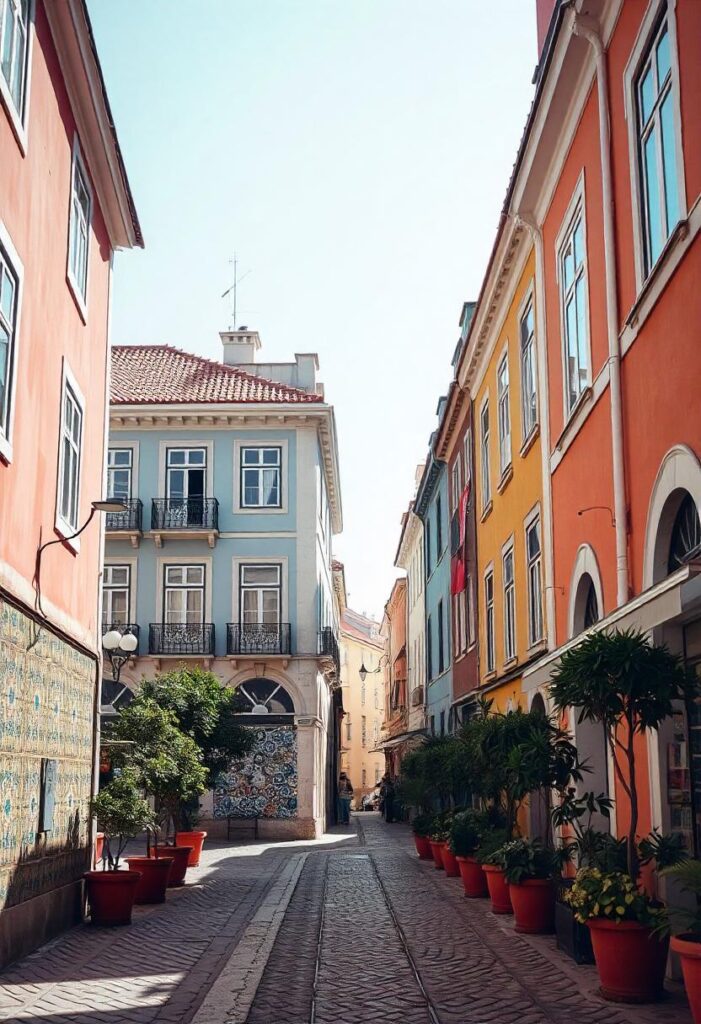 a photo of Lisbon’s vibrant tiles and pastel buildings, showcasing the city's charm and travel aesthetic (2)