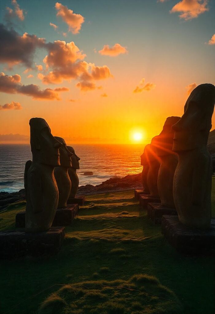 aerial perspective of easter island chile with the 12828