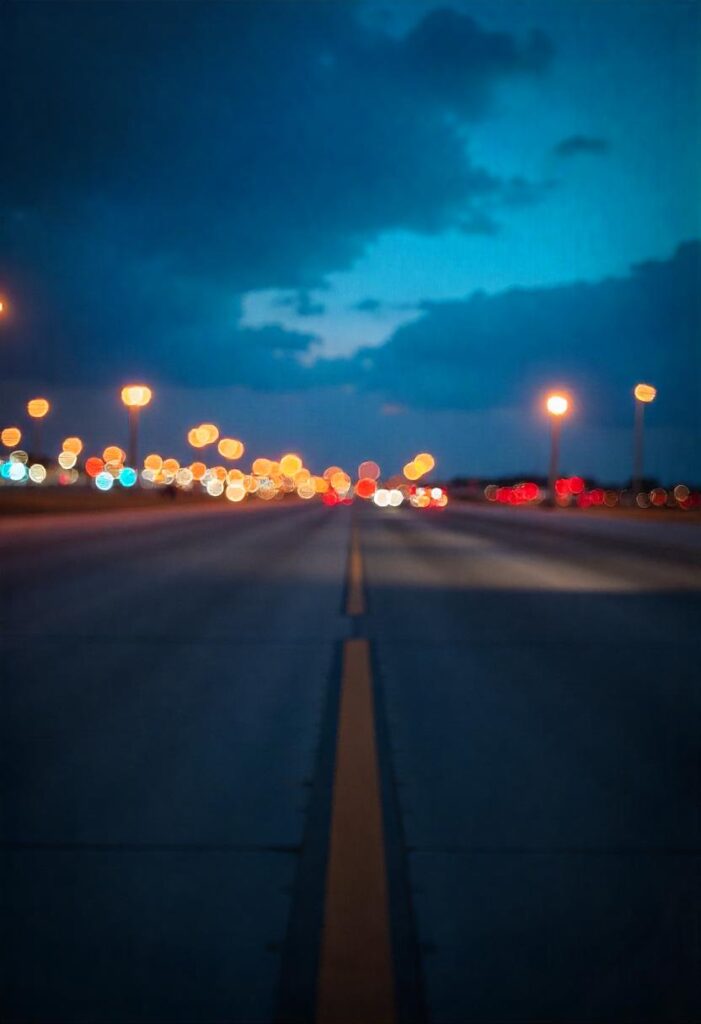 aesthetic airport scene in blue hour runway views (1)