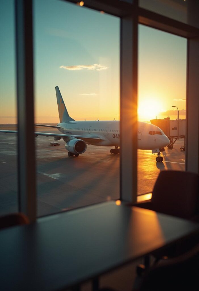 aesthetic airport scene with plane in the background (2)