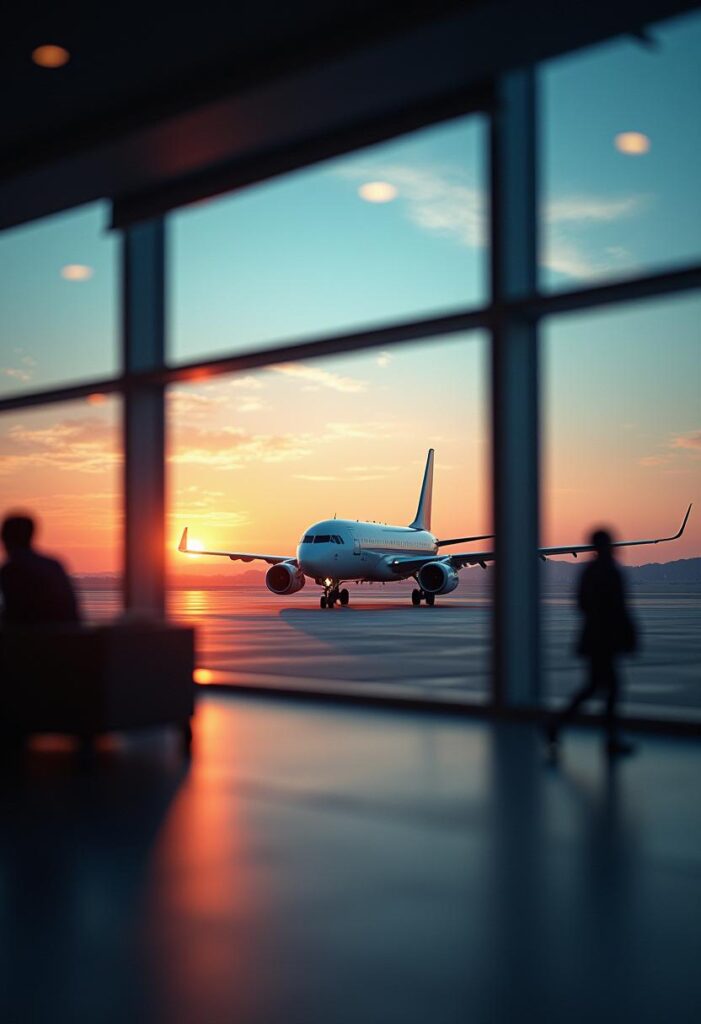 aesthetic airport scene with plane in the background (3)