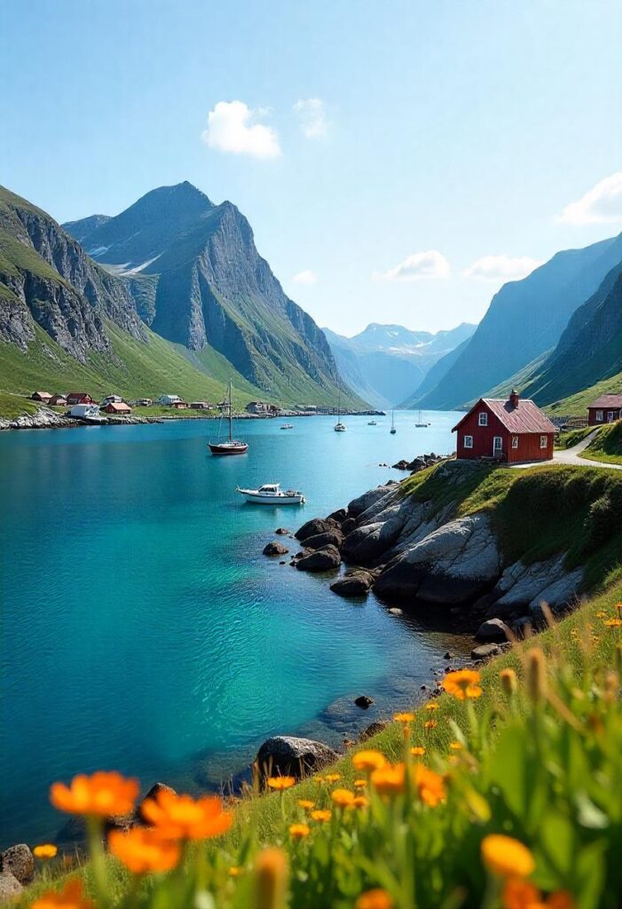 lofoten islands norway during a clear summer day w 12830